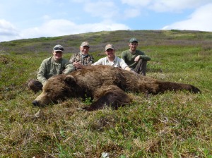 Cody, hunters and bear